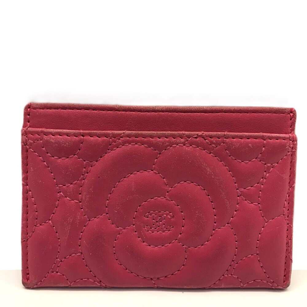 Chanel Camellia Card Case, Lambskin Leather, Pink, Serial Number 24